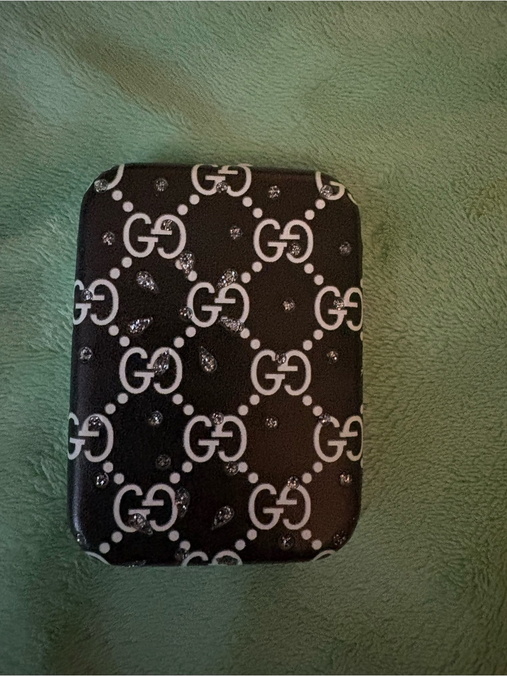 FASHION Black GG Patterned Hard Case Mirror